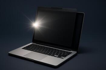 Anti-glare laptop screen filter in sunlight