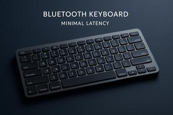 Bluetooth keyboard on a compact laptop setup