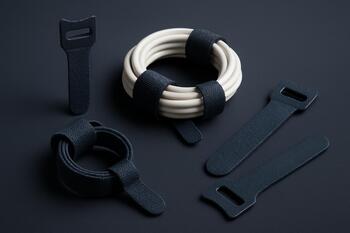 Set of soft cable wraps on braided cables