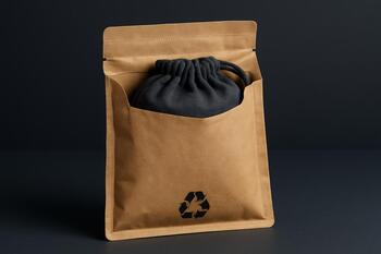 Recyclable kraft mailer with soft pouch inside