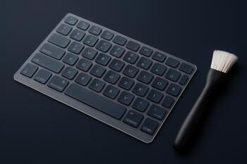 Soft keyboard cover and small brush