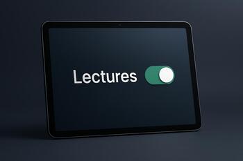 Student switches between tablet notes and laptop coding during lecture
