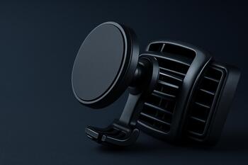 Magnetic car phone mount on AC vent