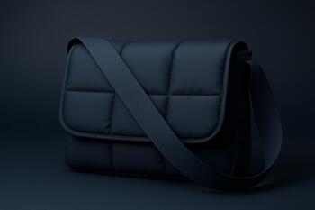Padded messenger bag with wide strap