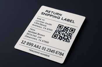 Return shipping label with QR code