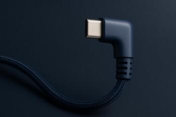 Right-angle USB-C cable for tight desks