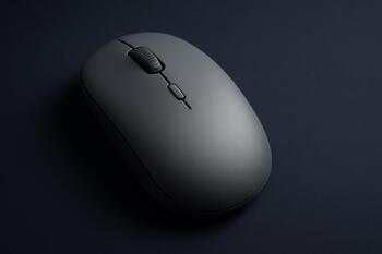 Silent wireless mouse in matte grey