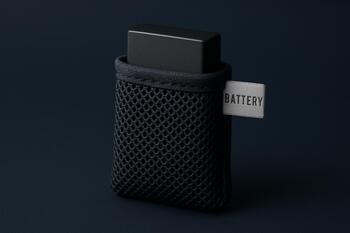 Breathable spare battery sleeve with label tab