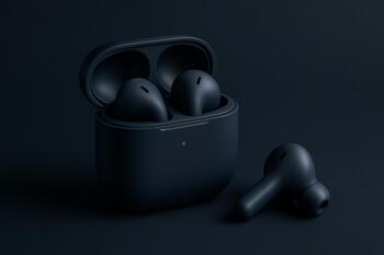 True wireless earbuds in matte case