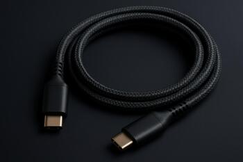Braided USB-C cable with reinforced strain relief