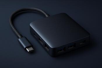 Multi-port USB-C hub with braided cable