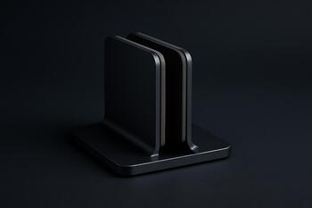 Vertical laptop stand with soft inserts