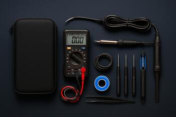 Weekend repair kit with precision screwdriver and spare cables