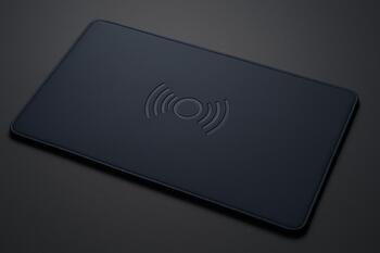 Desk pad with embedded wireless coil map